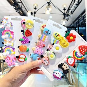 Beauty Products Mini Emoji Cartoon Hair Clips Set For Kids&Girls Rainbow Ice Cream Hairpin,Cute