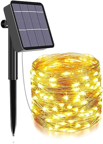 Lexton Solar String Lights Outdoor, 10 Meters 100 LED with 800mAh Inbuilt Rechargeable Battery|IP65