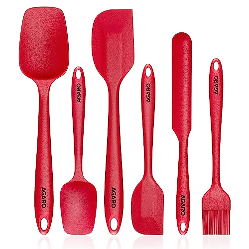 AGARO Delux Silicone Spatula Set of 6, Cooking and Mixing, for Non-Stick Cookware, BPAFree, Seamless