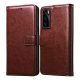 Amazon Brand - Solimo Flip Leather Mobile Cover (Soft & Flexible Back case) for Vivo V20 SE (Brown)