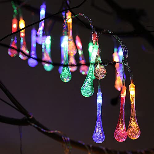 RaajaOutlets 30LED Crystal Waterdrop String Fairy Light Festival Diwali Christmas Lights for Indoor