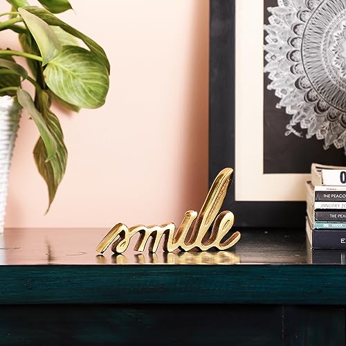 Purestory Tabletop Freestanding Smile Sign,Decorative Metal Words Home Decor,Bedroom Kitchen Living