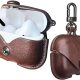 SML Accessories SML Airpods Pro Leather Case,Crazy Horse Cowhide Leather Portable Travel Case for
