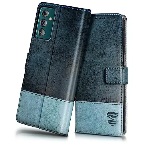 FLIPPED Vegan Leather Flip Cover for Samsung Galaxy F23 5G | Shockproof with TPU Bumper & Kickstand