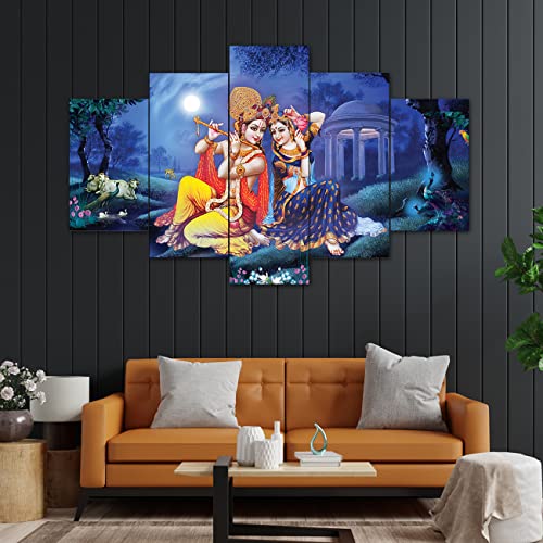 Perpetual Radha Krishna Painting with Frame | Wall Painting for Bedroom |Radhe Krishna Painting | 3D