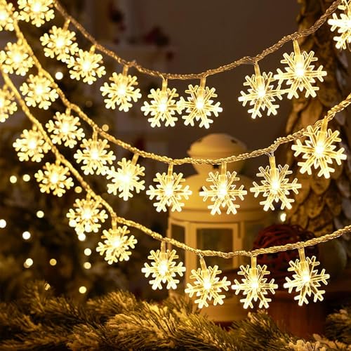 PESCA Snow Flake String Lights for Indoor Outdoor Decoration Diwali Light for Party Birthday Diwali