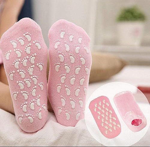 RELLIK Soft Comfortable Spa Silicone Gel Lined Moisturizing Socks, Full Feet Protector Beauty Foot