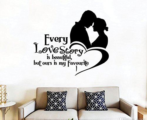 Love Story Self Adhesive VinylWaterproof Decorative Wall Stickers for Hall, Bedroom, Kitchen and