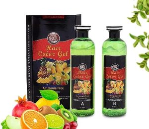 Fruit Vinegar Ammonia Free 10 Minutes Hair Color Colour Gel A + B 500 ML Each Black/Natural Black