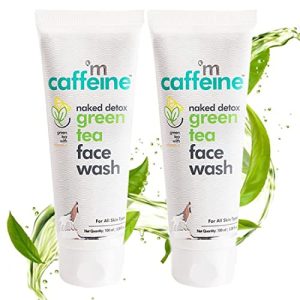 mCaffeine Naked Detox Green Tea Face Wash (Pack Of 2)| Dirt Removal | Vitamin C, Hyaluronic Acid |