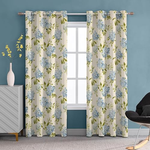 THE LINEN COMPANY Cotton Curtains Set of 2, Window, Door Printed Canvas Curtain Sun Light Protection