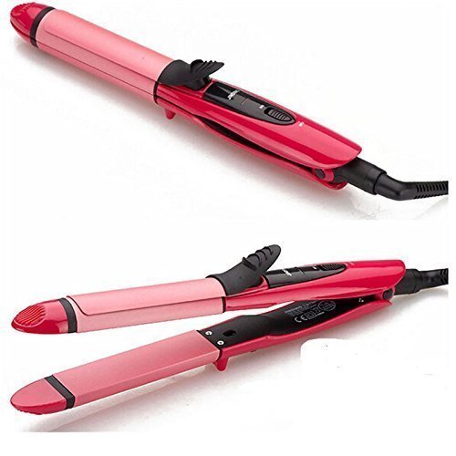 2 In 1 Hair Beauty Set Curler And Hair Straightener Plus Curler With Ceramic Plate