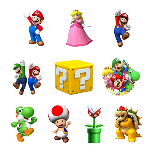Pretty UR Party Super Mario Theme Paper Cutouts for Birthday Parties, Mario Party Supplies décor,