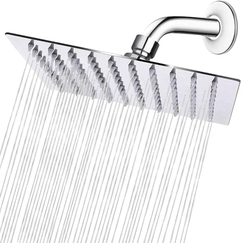 OPENBOX Ultra Slim Overhead Shower, (4x4 Inch) Square SS-304 Grade Stainless Steel High Pressure