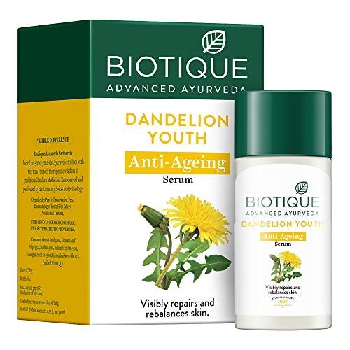 Biotique Dandelion Youth Anti-Ageing Serum| Ayurvedic and Organically Pure| Anti-Ageing Serum for