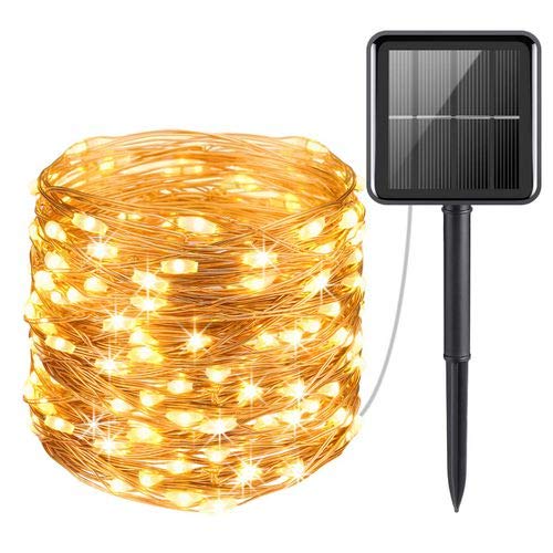 Epyz Solar String Lights Outdoor,12M 100 Leds Fairy Lights Powered By Solar&Battery,Ip67 Waterproof