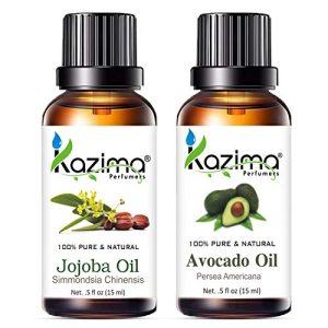 KAZIMA Combo of Jojoba Oil and Avocado Oil - 100% Pure & Undiluted Oil for Skin Moisturizing, Acne,