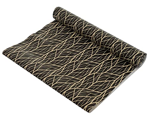 Amazon Brand - Solimo PVC Anti Slip Shelf Mat - (Tree Print, Length-5 Metres, Black)