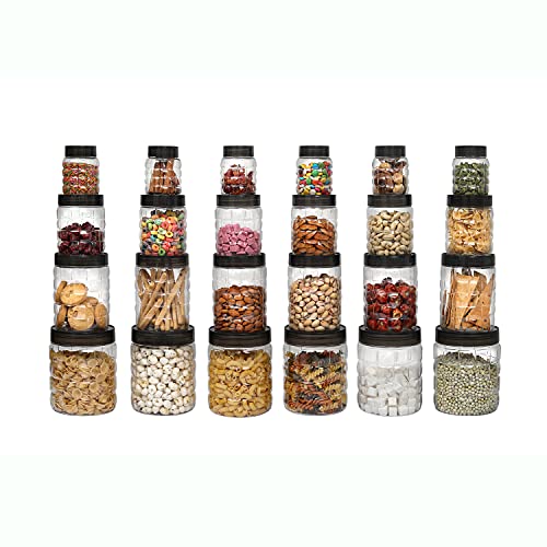 Cello Checkers Pet Plastic Airtight Canister Set | Food grade and BPA free canisters | Durable &