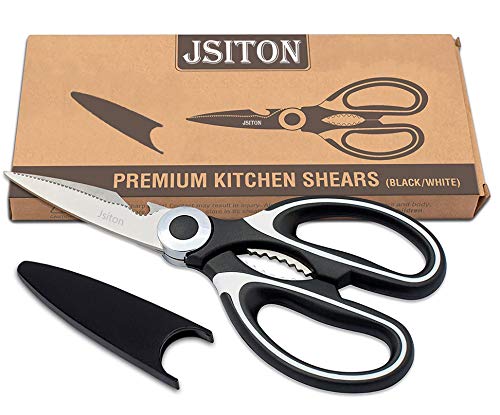 JSITON Ultra Sharp Premium Heavy Duty Kitchen Shears and Multi Purpose Scissors (Pack of 1,Black