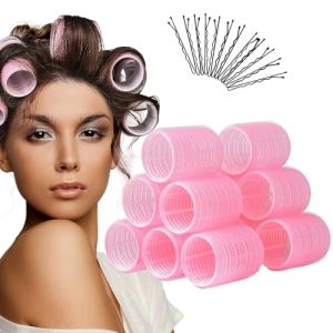 Self Grip Hair Roller Curlers Set,12pcs Large Velcro Rollers for Hair, Hair Rollers for Long