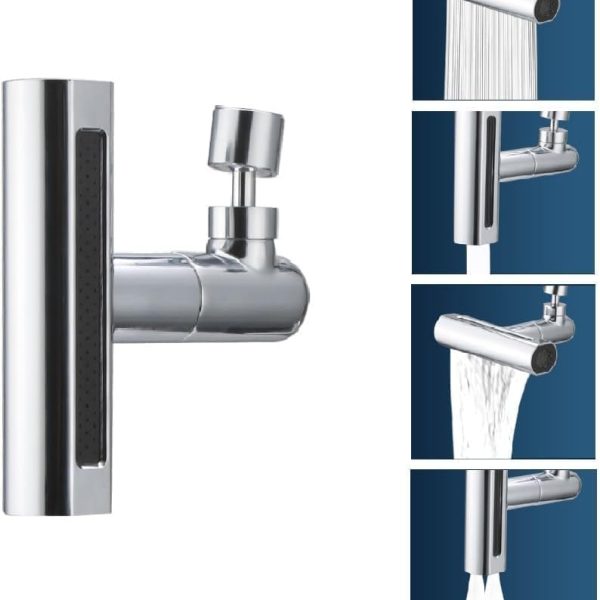 TRENDYPARK Waterfall Kitchen Faucet,4 Modes Splash-Proof Kitchen Faucet, 360° Swivel Bathroom Faucet