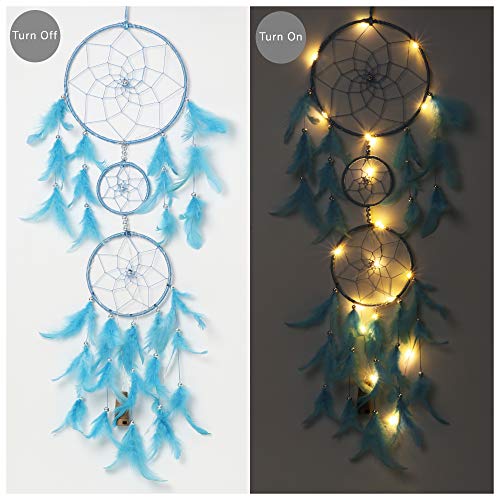 ILU® Dream Catcher with Lights, Wall Hangings, Crafts, Home Décor, Handmade for Bedroom, Balcony,