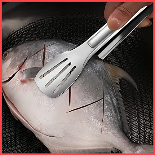 Wolpin Tongs for Kitchen Stainless Steel Utility Frying, Cooking Serving Food Kitchen Grill Tongs