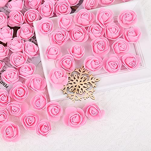 SATYAM KRAFT 50 Pcs Artificial Foam Rose Fake Flowers Water Floating Flowers, Festival and Events,