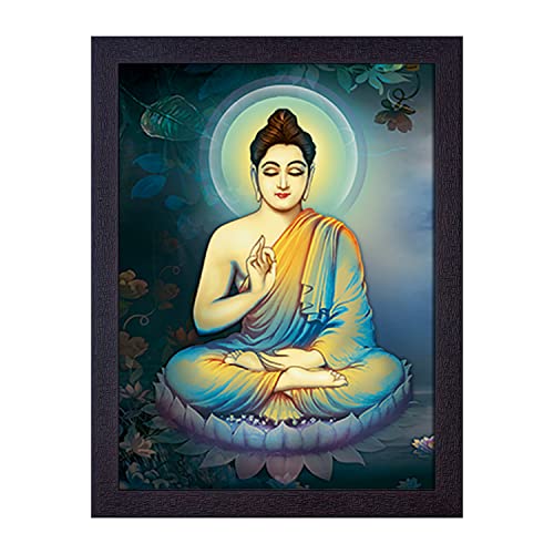 Masstone Buddha Paintings for Living Room | Wall Painting for Bedroom (35x28 Cm) | Buddha Wall Decor