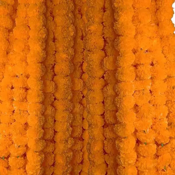 RAGHAV Artificial Marigold Fluffy Flowers Garlands Strings for Home Decorations Bedroom Pooja Room,