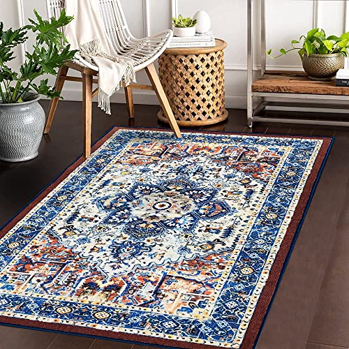 STATUS Multi Printed Vintage Persian Carpet Rug Runner for Bedroom/Living Area/Home with Anti Slip