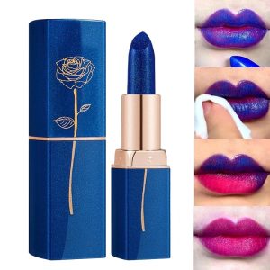 SELLERFLOR Blue Lipstick That Turns Pink - Magic Lipstick Temperature Color Changing Lip Stick, Easy