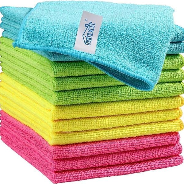 HOMEXCEL Microfiber Cleaning Cloth | 250 GSM - 12 Pack (40cm x 40cm) - Kitchen Towels, Car Wash