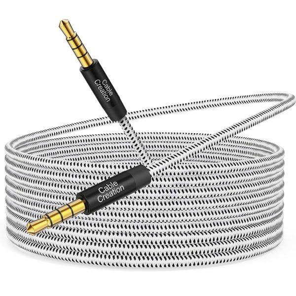 CableCreation Long Aux Cord (30FT/9M),3.5mm Audio Cable Male to Male, Braided Hi-Fi Sound 1/8