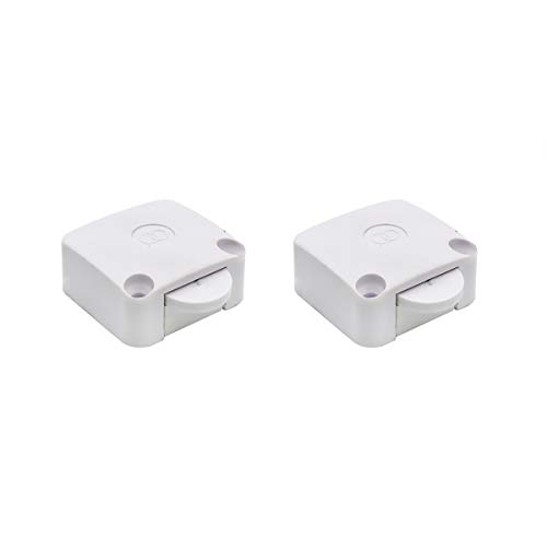 Pack of 2 White Wood Mech Wardrobe Cabinet Door Switch ON/OFF Cabinet Door Light Control Switch