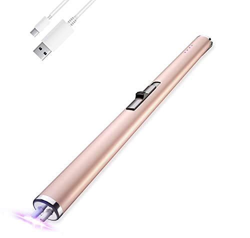 Azelf Electric Rechargeable Arc Lighter with LED Battery Display Long Flexible Neck USB Lighter for
