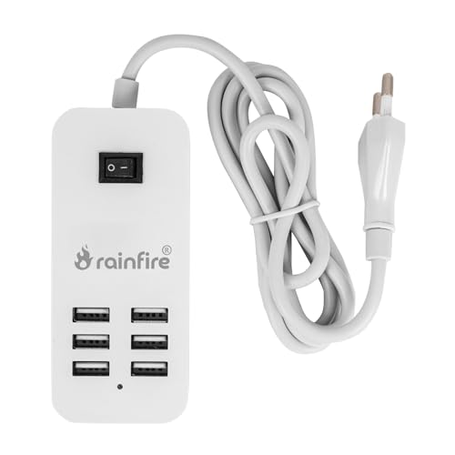 Rainfire 6 Ports USB Wall Travel Charger Desktop Hub, Universal 5V 4A Portable, Multi-Port Rapid