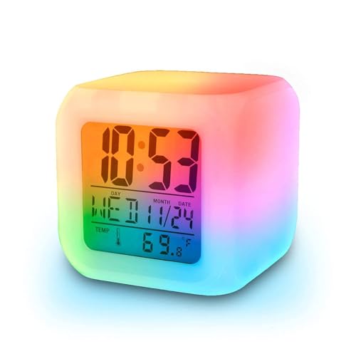 Oh Zone Gallery Plastic Paper Weight Date-Time-Temperature Automatic 7 Colour Changing Glowing