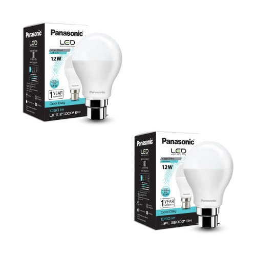 Panasonic Base B22 12-Watt LED Bulb (Cool Day Light) - Pack of 2