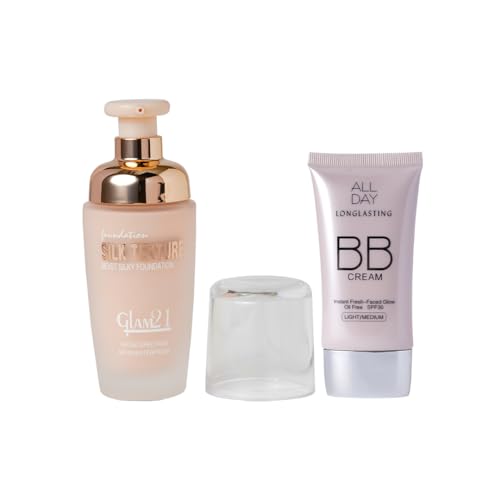 Glam21 Beauty Combo - Silk Foundation-Lightweight Hydrating Oil-Free Formula For Long-Lasting Makeup