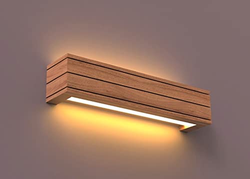 Wood-Man Wooden Wall Lamp for Bathroom and Study Table, Living Room Rectangular Shape Ideal for