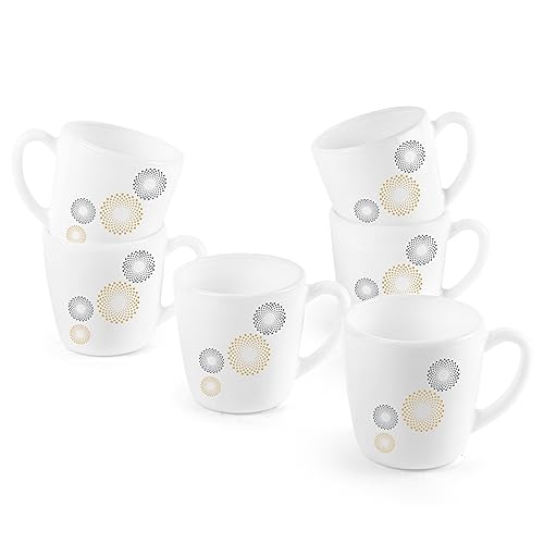 CELLO Ricca Mug 6 Pcs Set | Cups for Tea,Coffee,Espressoc| Thermal Resistant | Light Weight | Ideal