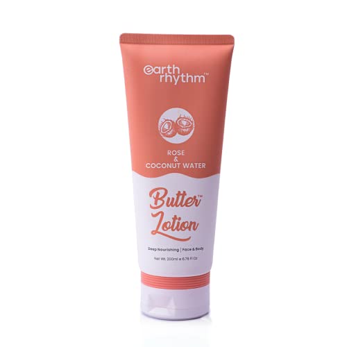 Earth Rhythm Rose & Coconut Water Butter Lotion | Soothing, Deeply Nourishing & Intensely