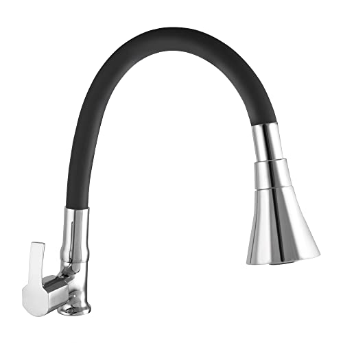 10X Brass Swan Neck for Bathroom Washbasin/Kitchen SN-89009 Table Mount Black Flexible Neck Double