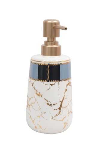 Skywalk Modern Style Ceramic Liquid Soap Dispenser for Bathroom & Kitchen (250 ml)(White)