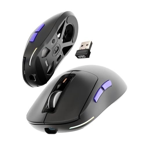 Kreo Pegasus 58 GMs Ultra Lightweight Wireless Gaming Mouse, Top PixArt Sensor, 6 Programmable