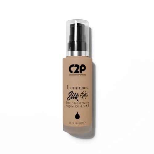C2P Pro Luminous Silk Liquid Foundation MEDIUM TAN 11, 30 ml | Provides Full Coverage & Absorbs Oil