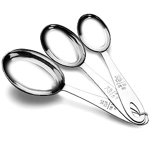 Steren Impex | Stainless Steel Measuring Cup, Oval Shaped, Set of 3 (1/2, 1/4 & 1/8 Cup)