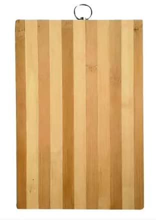 Bamboo Wooden Cutting Board for Slicing & Kitchen Chopping Board with Steel Hook for Hanging